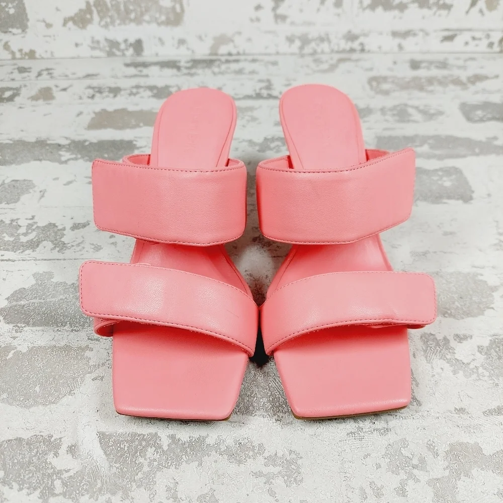NEW Open Edit Edquincy Pink Slip On Summer Heeled Sandals W1119